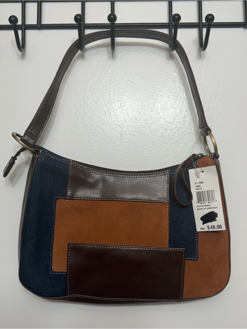 Vintage Nine West Y2K Colorblock Patchwork Shoulder Bag
